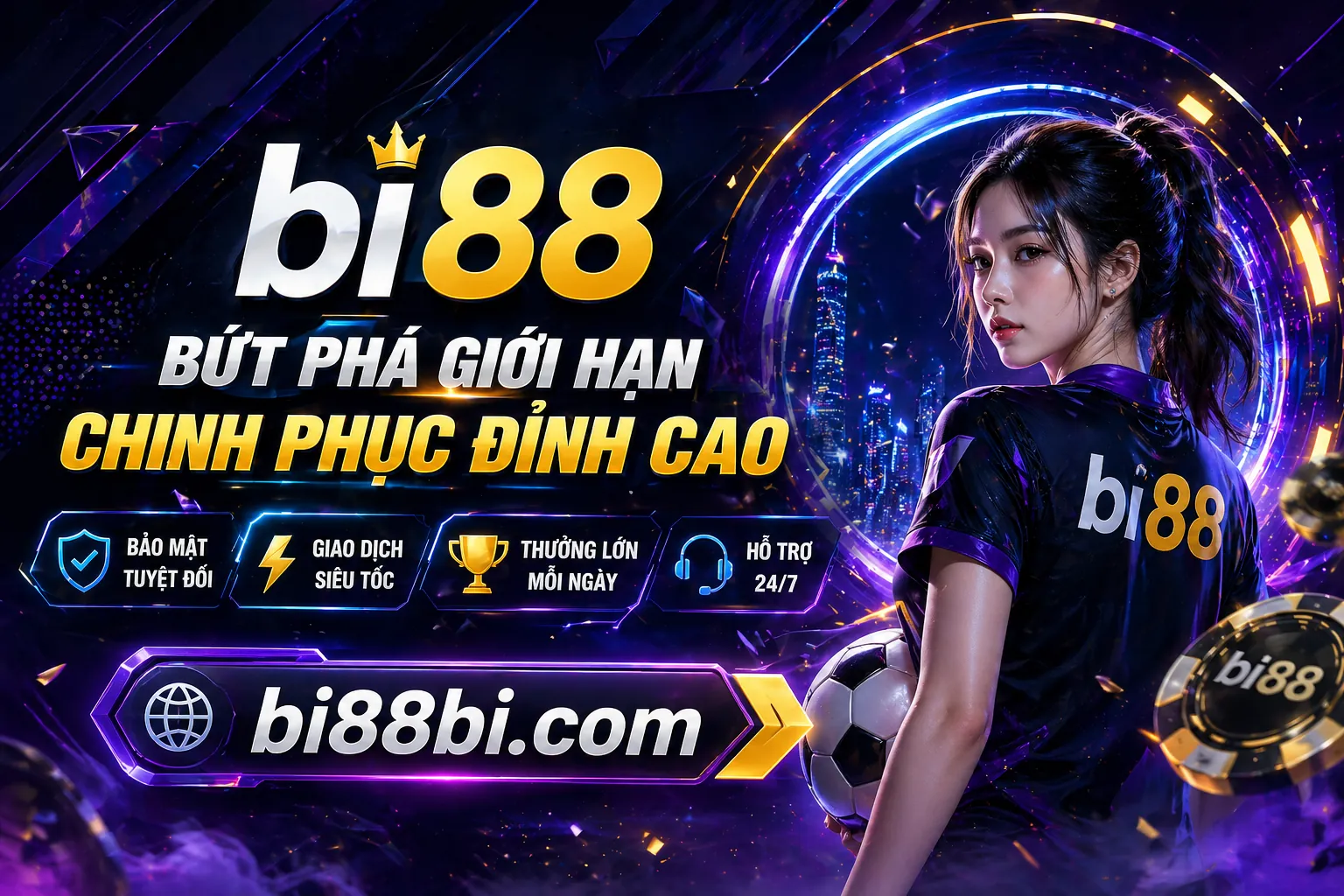 Sân vận động với ánh đèn rực rỡ và biểu tượng vibet code